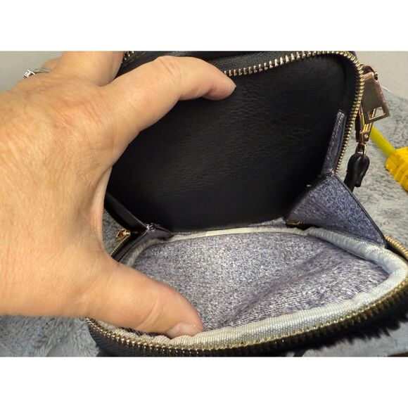 Urban Expressions Sylvester Crossbody-- Faux Fur Front Black MSRP 70 - Picture 10 of 10